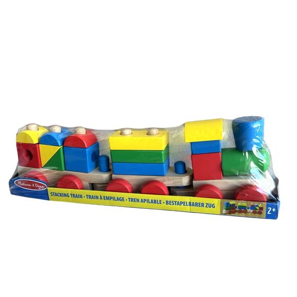 Melissa & Doug Stacking Train Classic Wooden New 18 Pieces - Picture 2 of 8